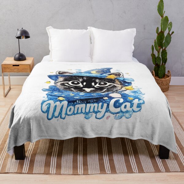 Item preview, Mommy Cat Wizard Sticker | Cute Magical Kitten in Blue Witch Hat | Kawaii Fantasy Cat Lover Artwork designed and sold by myteesmypassion.