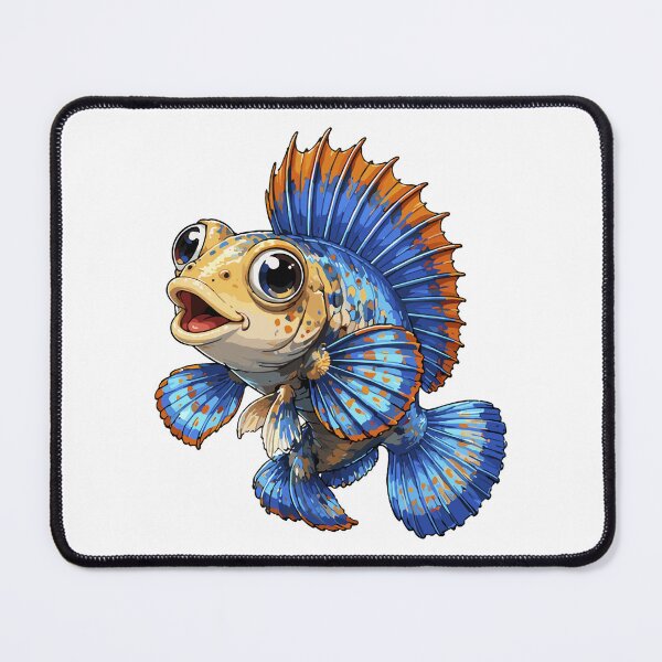Item preview, Cute Blue Betta Fish Cartoon Vector Illustration designed and sold by Krincydigitalart.