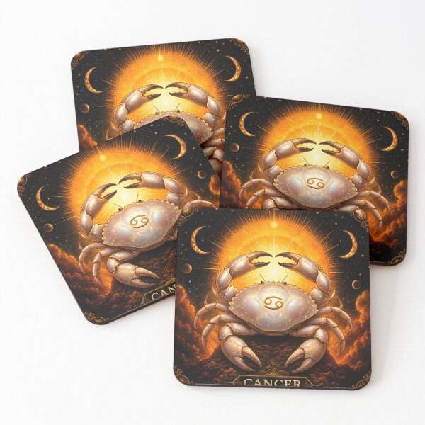 Item preview, Radiant Golden Cancer Zodiac Crab Art - Celestial Astrology designed and sold by Clavivs.