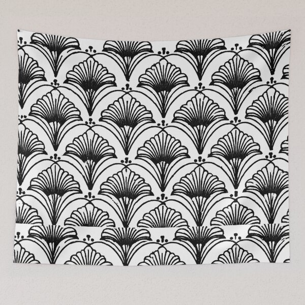Item preview, Black Art Deco Fan Pattern designed and sold by FilBlue.