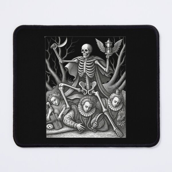 Item preview, Death Holds the Hourglass | Grim Reaper Gothic Art. designed and sold by HorrorInkStudio.