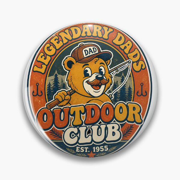 Item preview, Legendary Dads Outdoor Club Retro Fathers Day Mascot designed and sold by NeoPrintArt.