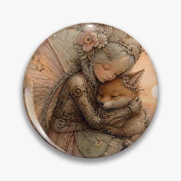 Item preview, Frost Faerie Hugging Fox Pup designed and sold by sigmaartstudio.