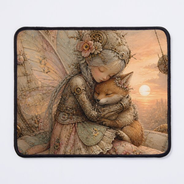Item preview, Frost Faerie Hugging Fox Pup designed and sold by sigmaartstudio.