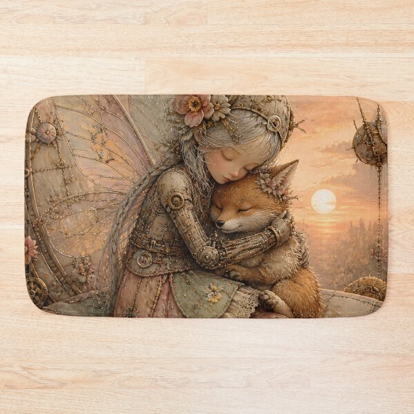 Item preview, Frost Faerie Hugging Fox Pup designed and sold by sigmaartstudio.