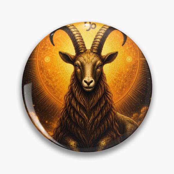 Item preview, Capricorn Zodiac: Golden Celestial Goat Astrology Art designed and sold by Clavivs.