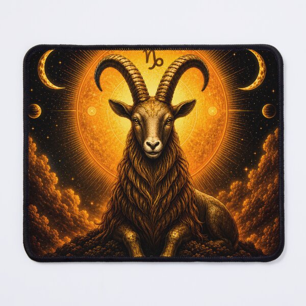 Item preview, Capricorn Zodiac: Golden Celestial Goat Astrology Art designed and sold by Clavivs.