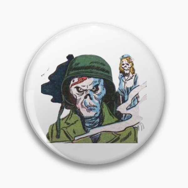 Item preview, Vintage Zombie Soldier Horror Comic Ghoul Nurse Retro War Art Cutout designed and sold by ChiaraBoutiqueArte.