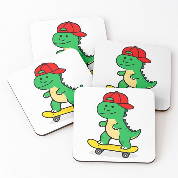Item preview, Cute T-Rex Dinosaur on Skateboard | Kawaii Dino Skater Boy designed and sold by Felia001.