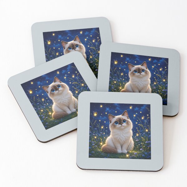 Item preview, 'Sapphire the Midnight Firefly Kitty' designed and sold by Cutes Creatives Co.