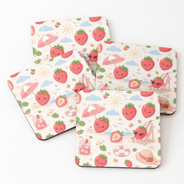 Item preview, Summer Strawberry Kawaii Pattern – Cute Anime Fruit Aesthetic designed and sold by jomanadesigns.