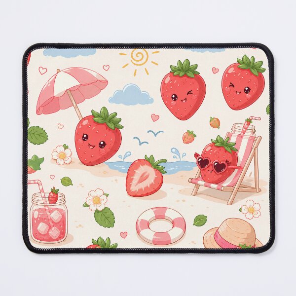 Item preview, Summer Strawberry Kawaii Pattern – Cute Anime Fruit Aesthetic designed and sold by jomanadesigns.
