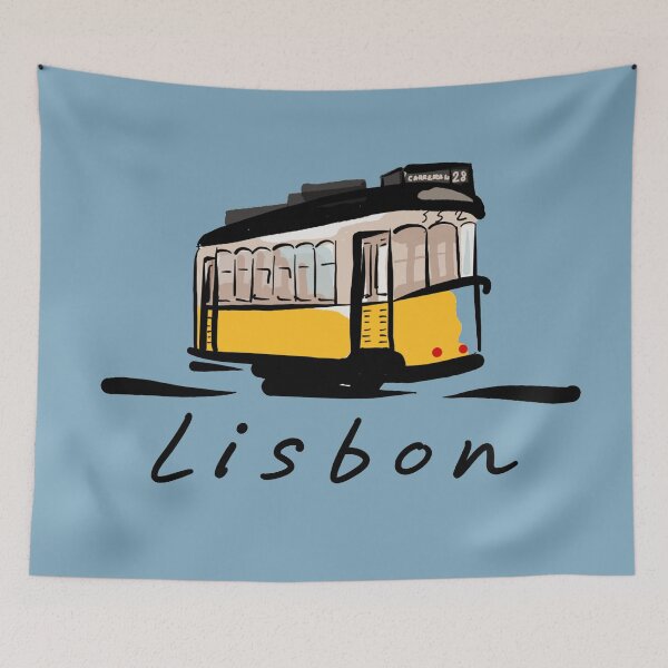 Item preview, Lisbon Tram – Chiado Portugal Travel Illustration designed and sold by Covo Studio.