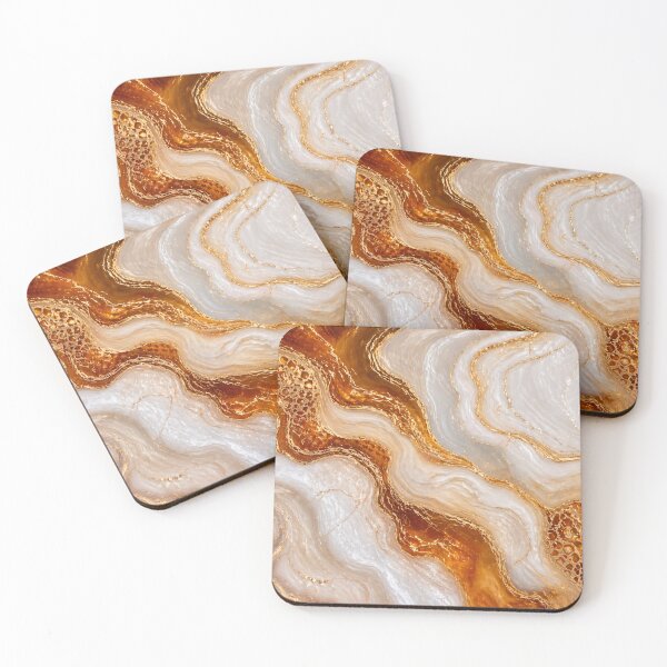 Item preview, Amber Luxe Marble – Elegant Geode Fluid Art designed and sold by annenambiro.
