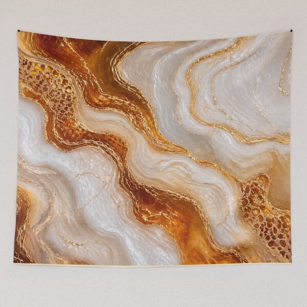 Item preview, Amber Luxe Marble – Elegant Geode Fluid Art designed and sold by annenambiro.