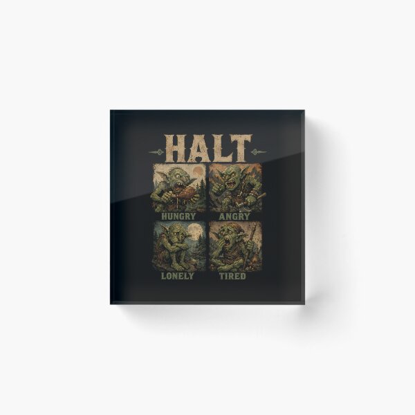 Item preview, H.A.L.T. - Control Your Inner Goblin designed and sold by Funny Vintage Stickers And T-Shirts.