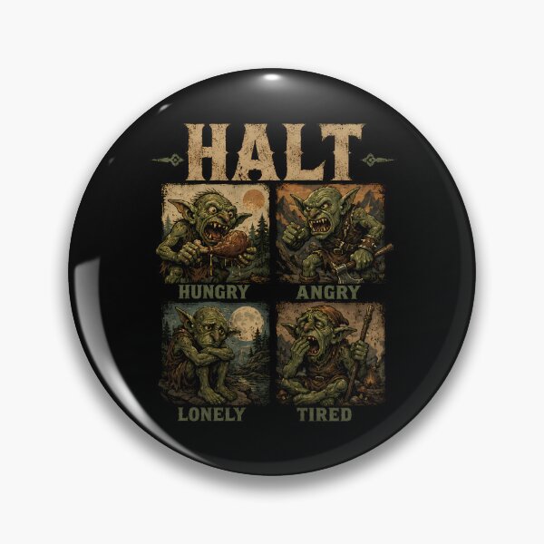 Item preview, H.A.L.T. - Control Your Inner Goblin designed and sold by Funny Vintage Stickers And T-Shirts.