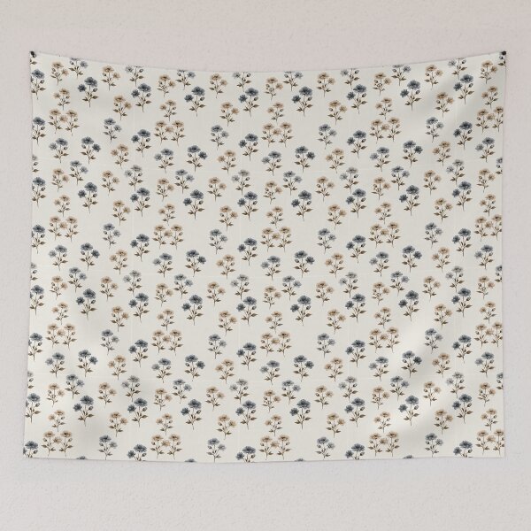 Item preview, Vintage Blue And Beige Botanical Floral Pattern designed and sold by igraphixart.
