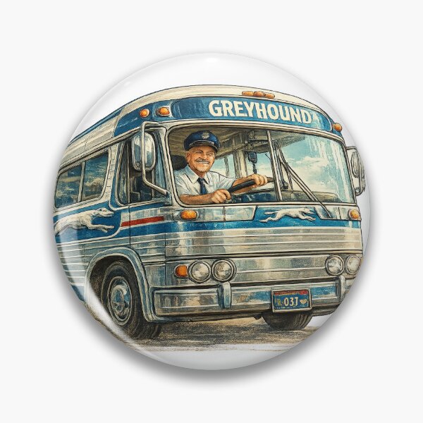 Item preview, Vintage Greyhound Bus Driver Illustration | Retro American Coach Travel Art designed and sold by Hookesmode.
