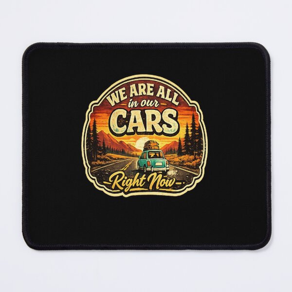 Item preview, We Are All In Our Cars Right Now Vintage Road Trip Sunset Retro Car Sticker designed and sold by Artbysarmina.
