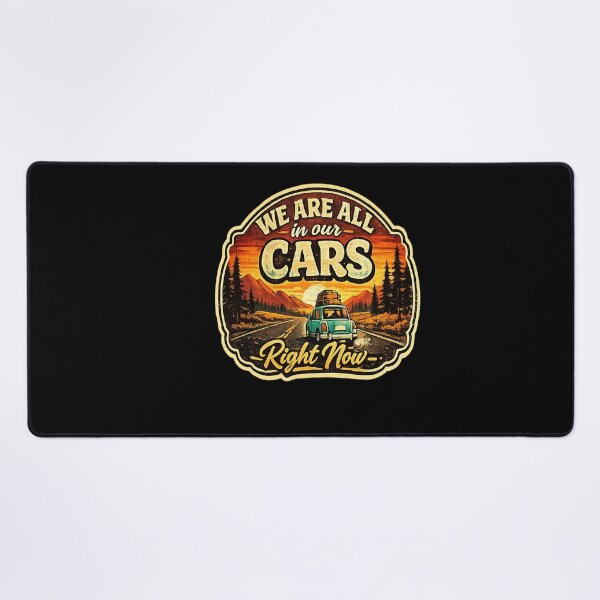 Item preview, We Are All In Our Cars Right Now Vintage Road Trip Sunset Retro Car Sticker designed and sold by Artbysarmina.
