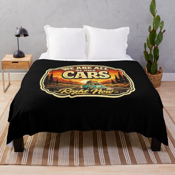 Item preview, We Are All In Our Cars Right Now Vintage Road Trip Sunset Retro Car Sticker designed and sold by Artbysarmina.