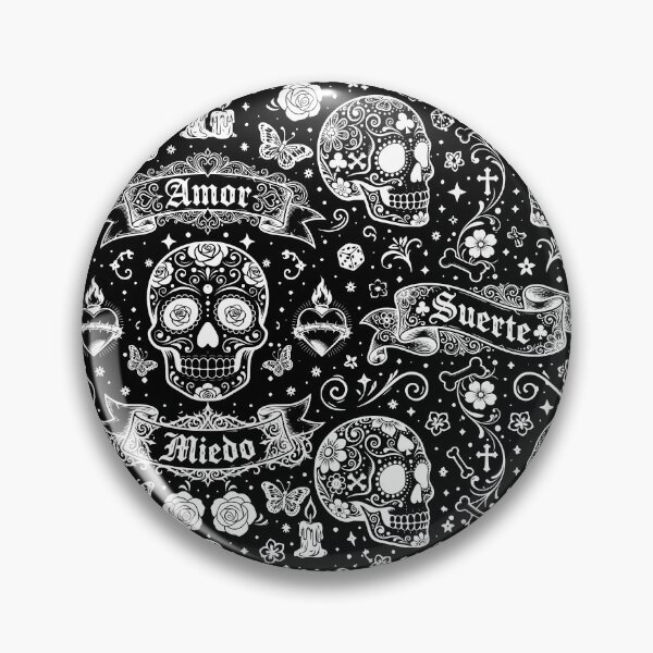 Item preview, Sugar Skull Gothic Tattoo Banner Pattern - White designed and sold by Skulls & Calaveras.