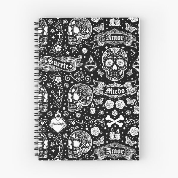 Item preview, Sugar Skull Gothic Tattoo Banner Pattern - White designed and sold by Skulls & Calaveras.