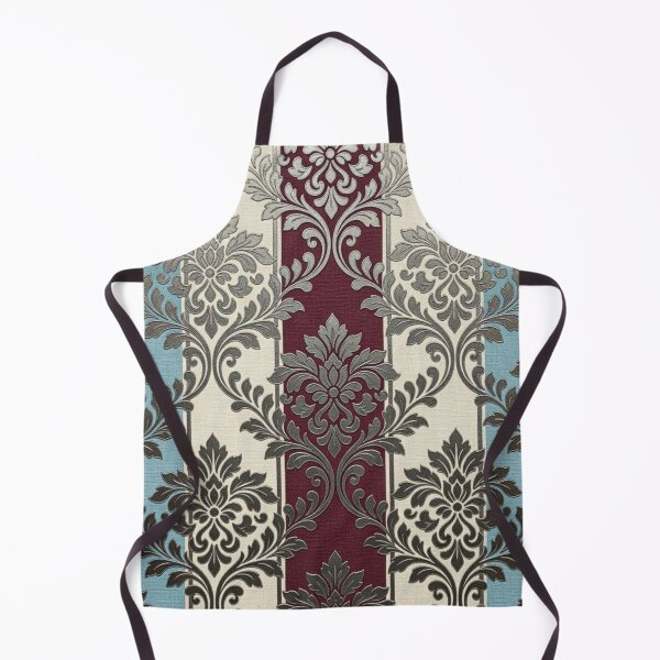 Item preview, Sky Blue, Cream & Burgundy Striped Damask designed and sold by DesignsByPrnces.