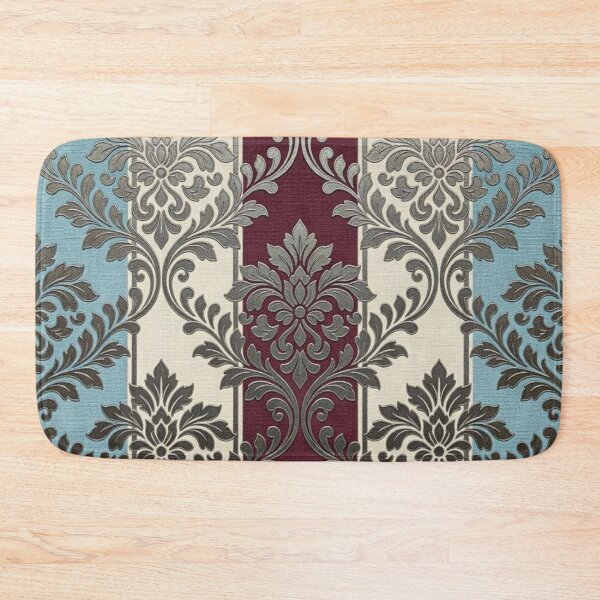 Item preview, Sky Blue, Cream & Burgundy Striped Damask designed and sold by DesignsByPrnces.
