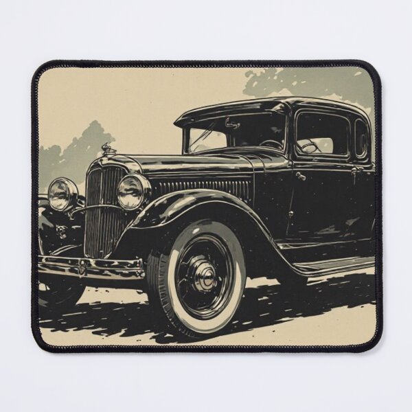 Item preview, Vintage Classic Black Car Monochromatic Ink Wash Art designed and sold by Resolution Retro.