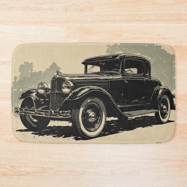 Item preview, Vintage Classic Black Car Monochromatic Ink Wash Art designed and sold by Resolution Retro.