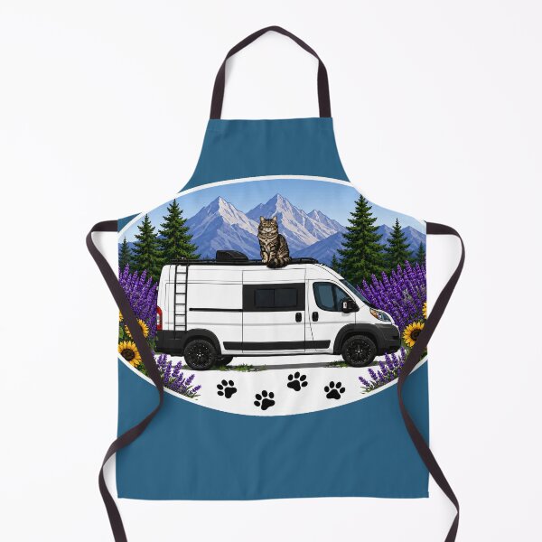Item preview, Vanlife with Adventure Cat Beneath Mountain Evergreen Skies designed and sold by Northcrest Co..