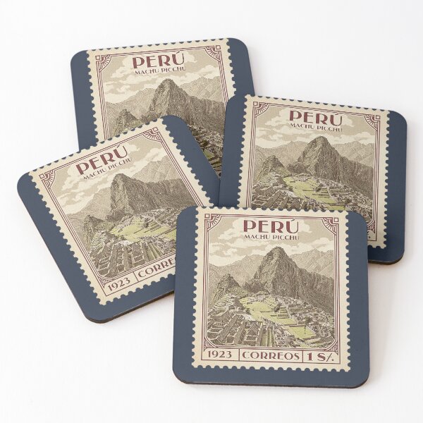 Item preview, Vintage Peru Machu Picchu Travel Stamp Art designed and sold by d247.