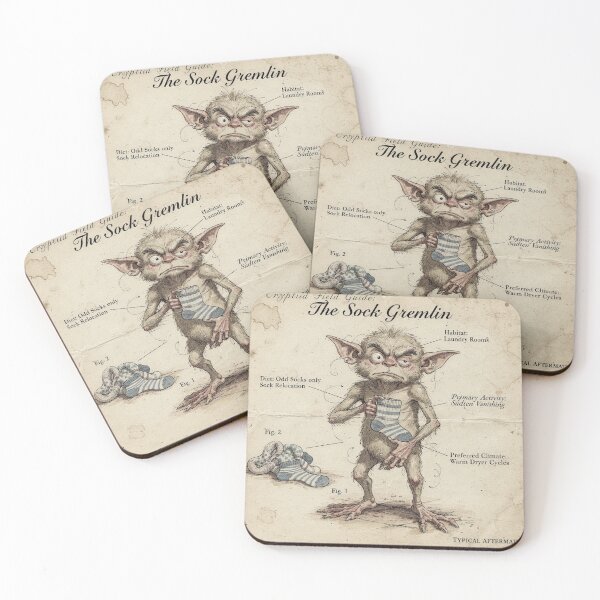 Item preview, Cryptid Field Guide The Sock Gremlin Funny Art designed and sold by PictorialWhimsy.