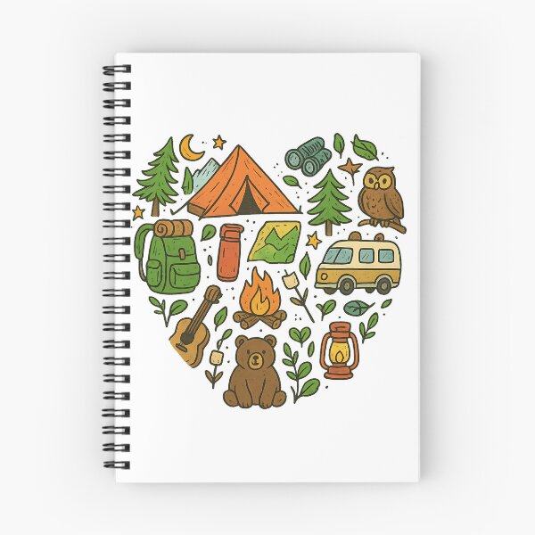 Item preview, Cute Camping Doodle Collection | Campfire Adventure Outdoor Nature designed and sold by Dream Vibe.