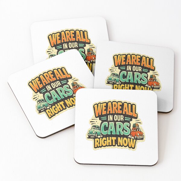 Item preview, We Are All In Our Cars Right Now Retro Typography Car Lover Sticker designed and sold by Artbysarmina.