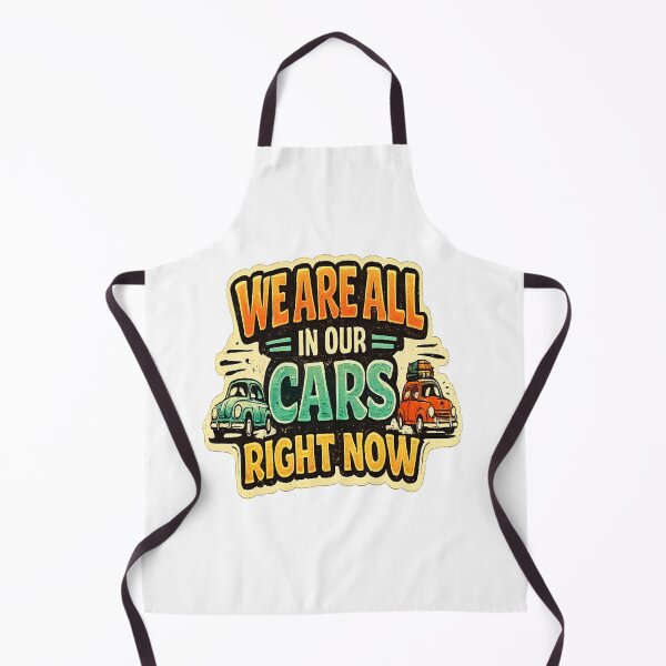 Item preview, We Are All In Our Cars Right Now Retro Typography Car Lover Sticker designed and sold by Artbysarmina.