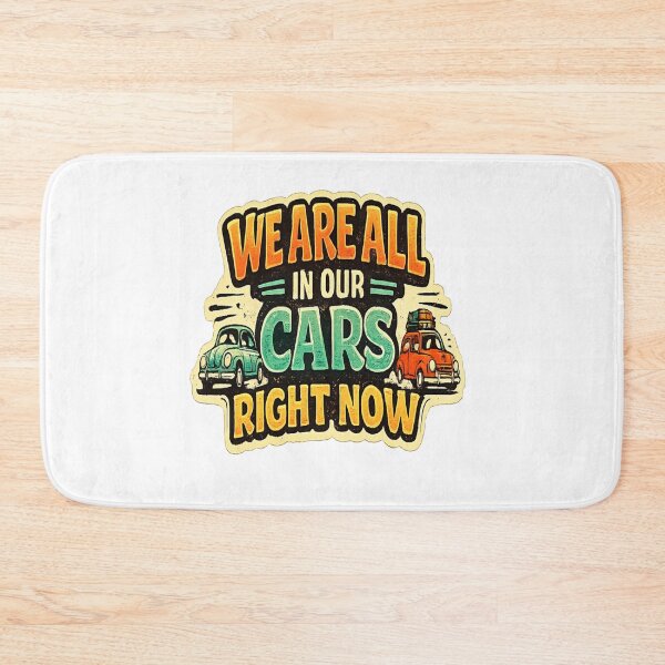 Item preview, We Are All In Our Cars Right Now Retro Typography Car Lover Sticker designed and sold by Artbysarmina.