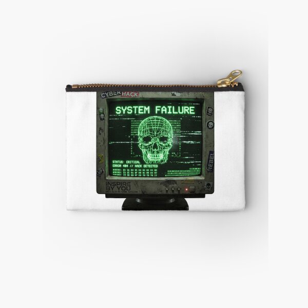 Item preview, System Failure Cyberpunk Skull Retro Y2K Hacker Monitor designed and sold by InspireByYou™.