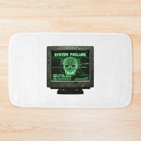 Item preview, System Failure Cyberpunk Skull Retro Y2K Hacker Monitor designed and sold by InspireByYou™.