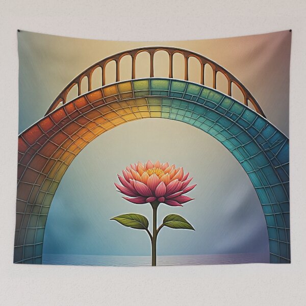 Item preview, Growing flower under a rainbow bridge designed and sold by Mianku | Für das Leben.