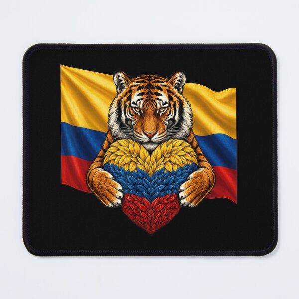 Item preview, Colombian Flag Tiger Holding Heart National Pride Country Culture Art designed and sold by KrystinaGiGi.