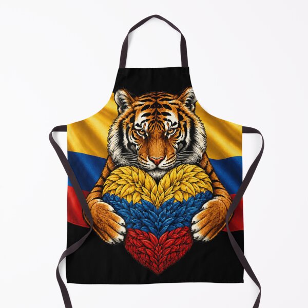 Item preview, Colombian Flag Tiger Holding Heart National Pride Country Culture Art designed and sold by KrystinaGiGi.