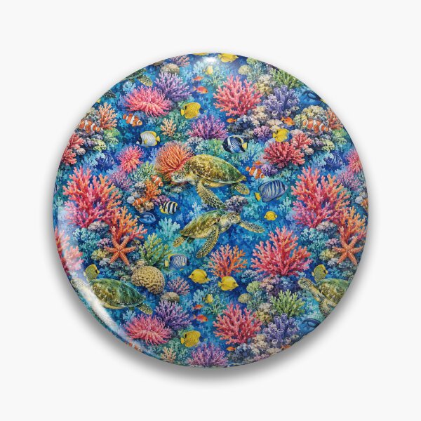 Item preview, Underwater Coral Reef Watercolor Seamless Pattern designed and sold by Inkworksbyshery.