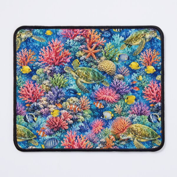 Item preview, Underwater Coral Reef Watercolor Seamless Pattern designed and sold by Inkworksbyshery.