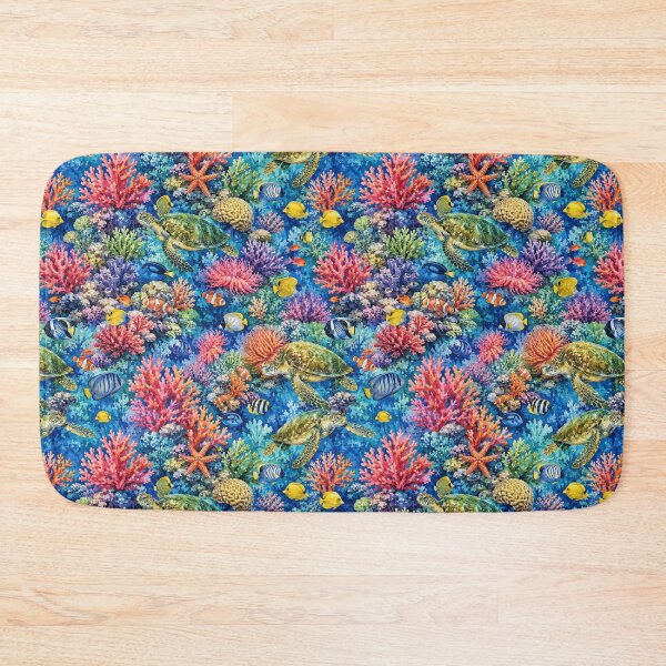 Item preview, Underwater Coral Reef Watercolor Seamless Pattern designed and sold by Inkworksbyshery.