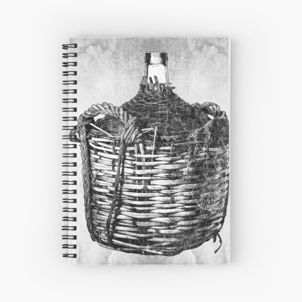 Item preview, Vintage Wicker Wrapped Glass Demijohn Bottle Dark French designed and sold by Ghoul Enterprises.