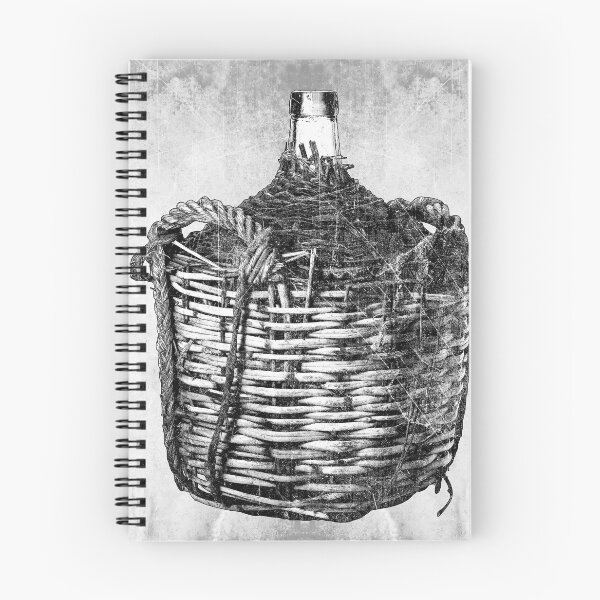 Item preview, Vintage Wicker Wrapped Glass Demijohn Bottle Dark French designed and sold by Ghoul Enterprises.