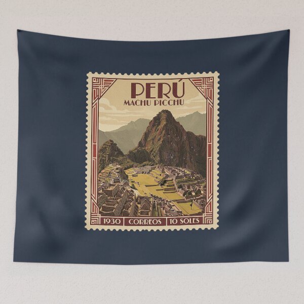 Item preview, Vintage Peru Machu Picchu Travel Stamp Art designed and sold by d247.